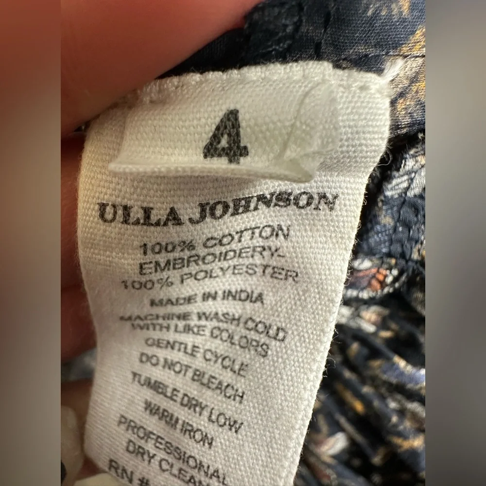 ULLA JOHNSON Yvette Floral Cotton Midi Dress Size 4 - Picture 14 of 17